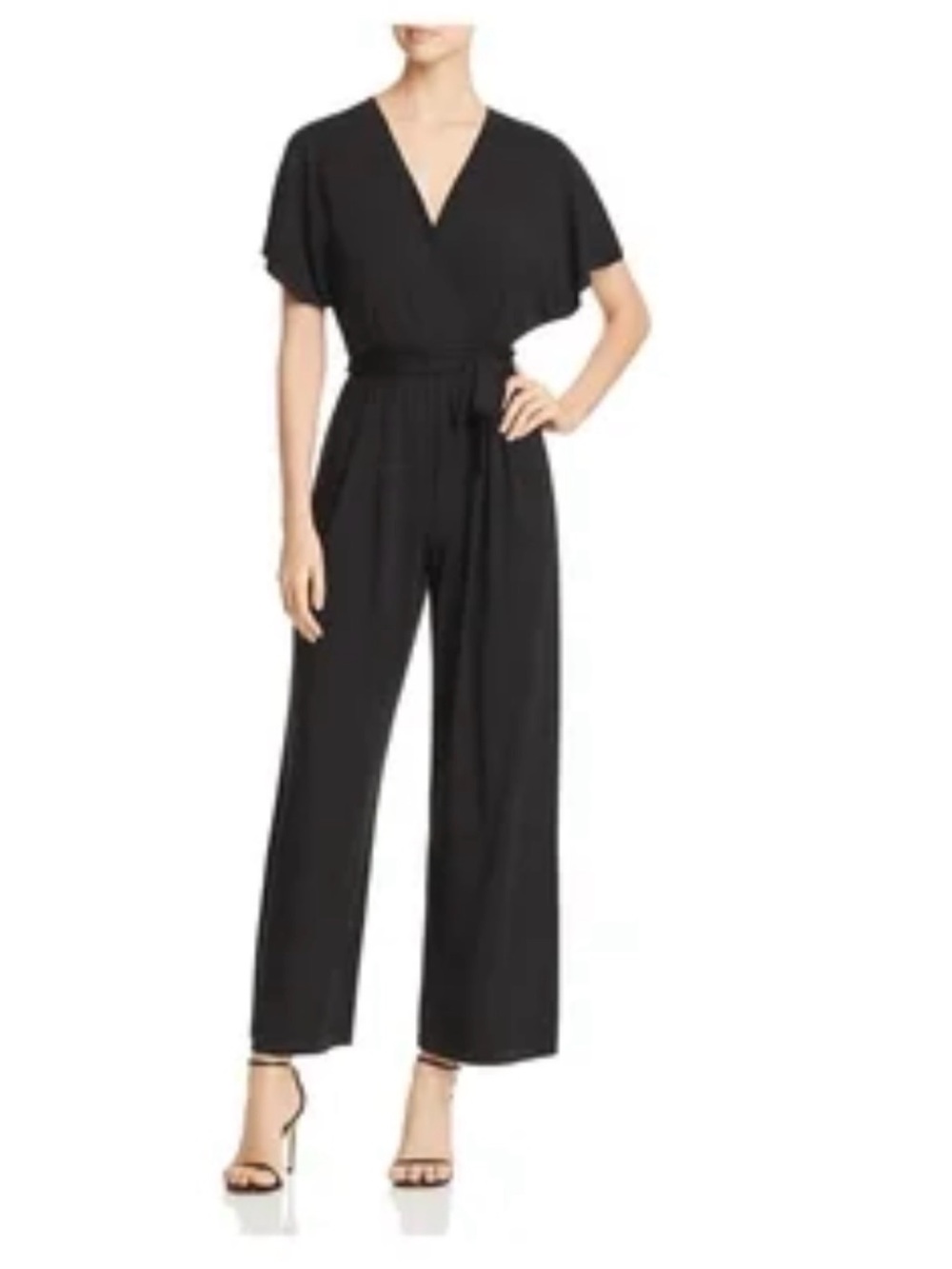 NIC+ZOE Black V-Neck Wide-Leg Jumpsuit